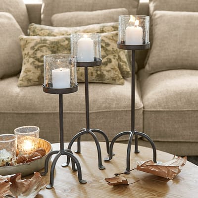 LOBERON Kaarsenhouder set van 3 Tanbira zwart