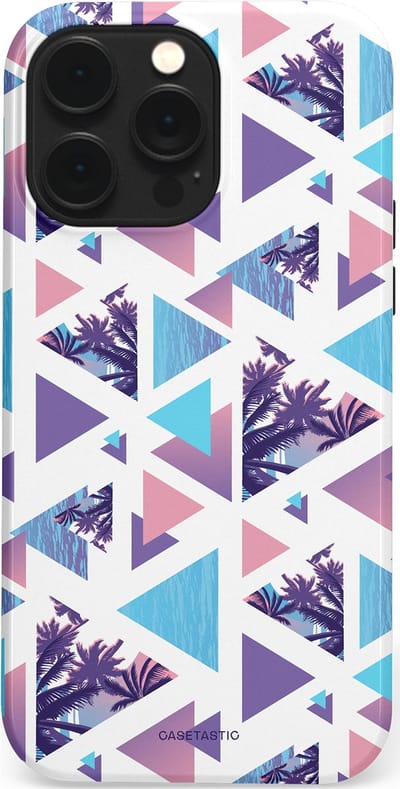 Casetastic Hoesje Geschikt voor Apple iPhone 14 Pro Max Magsafe - Stijlvolle Beschermende Duo-layer Case - Zomervibe geometrie