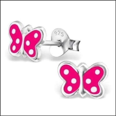 Aramat Jewels - Oorbellen - Zilveren vlinder oorbellen kinderen -Zwart