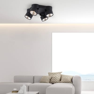 LED plafondlamp PURE Nola, 4-lamps, zwart