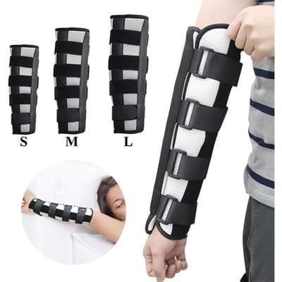 Attelle de bras fixe pour coude Support pour dormir Accident vasculaire cérébral Hémiplégique Rééducation Entraînement Immobilisateur S black