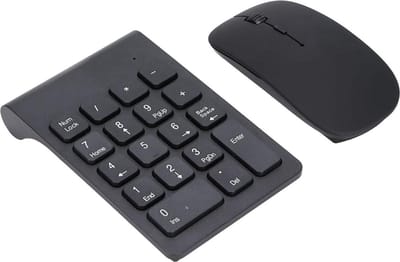 QPFO® Draadloos Numeriek Toetsenblok met Muis – 18 Toetsen – 1200 DPI Silent Click – Draagbare Numpad en Muis Set voor Laptop en Thuiskantoor