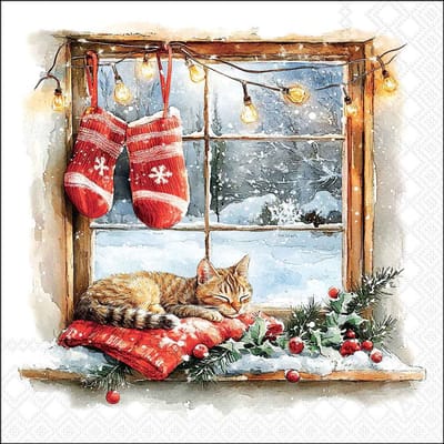 Servetten "Winter window" 33x33 cm