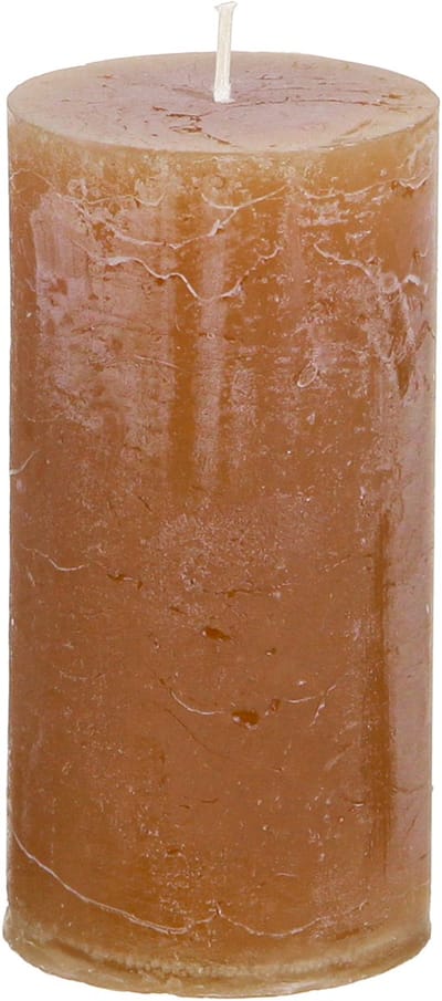 Effen pilaarkaarsen, karamel, 50x100mm, set van 4, lang brandend, 4 St