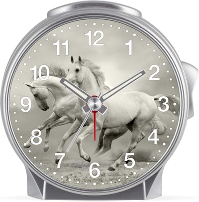Stille Kinderwekker Meisjes met Paarden, Licht en Snooze Functie