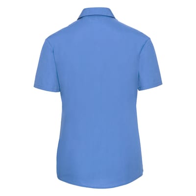 Russell Collection Dames/Dames Klassiek Polycotton Easy-Care Overhemd met Korte Mouwen (Bedrijfsblauw)