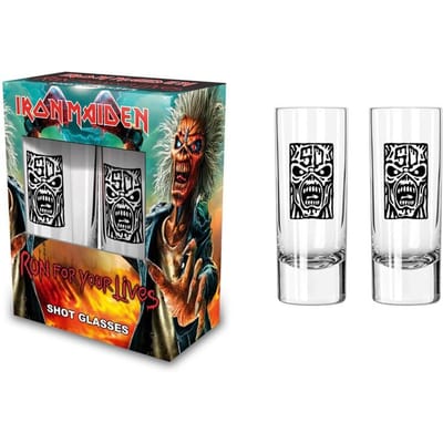 Iron Maiden Shotglazenset - Run For Your Lives - voor Geen - transparant