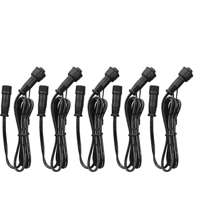 5PCS Verlengkabel Draad voor Dekverlichting 1m/39.4in Lengte 2 Pin Verlengkabel IP67 Waterdicht met zwart