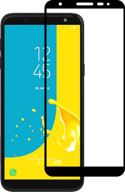 Smartphonica Screenprotector Geschikt voor Samsung Galaxy J6 2018 - Full Cover Tempered Glass with Round Edge - Gehard glas met Afgeronde Hoeken geschikt voor Samsung Galaxy J6 2018