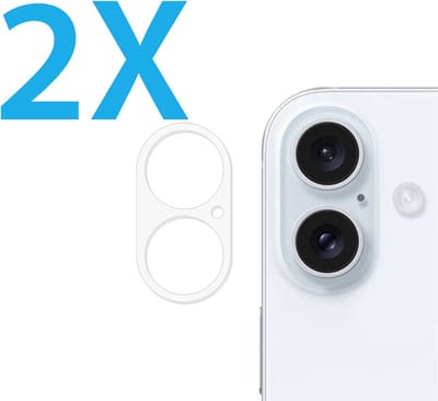 Camera lens Protector 2x Geschikt voor: iPhone 16 - screen protector - glas - bescherm je camera - beschermglas - Transparant