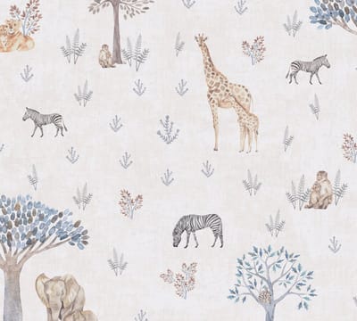 JUNGLE DIEREN BEHANG | Avonturenkamer - Beige Geel Grijs - A.S. Création Lilly & Luis