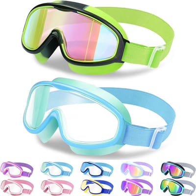 Kinders Zwembril met Comfortabele Stoffen Band, Anti-Condens en UV-Bescherming