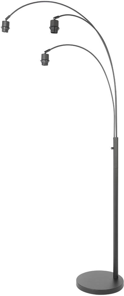 3 Lichts Vloerlamp Sparkled Light 3821ZW Zwart Kunststof Metaal Kantelbaar Steinhauer Binnen Tijdloos