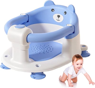Douchezitje Peuter - Badzitje Kind - Veilig Baden - Openklapbare Armleuningen - 12.5x33x12.5 cm - Blauw