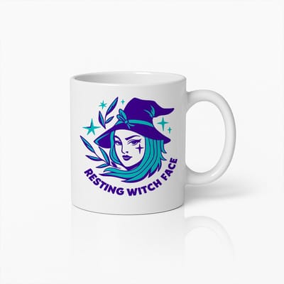 Resting Witch Face Mok – 330ml Grappige Heksen Koffiemok met Stijlvol Design – Perfect Halloween Cadeau voor Haar & Magieliefhebbers