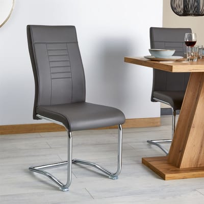 Eetkamerstoelen LOANO, set van 4 - donkergrijs