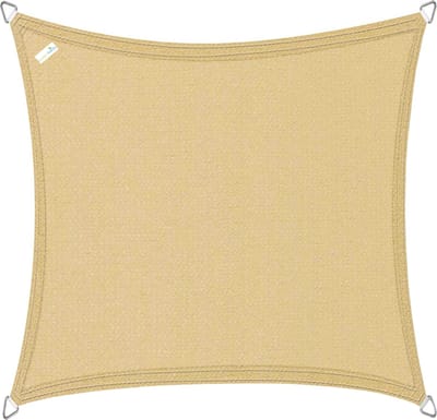 Buitenkado schaduwdoek vierkant 2x2m - HDPE/RVS - zand beige