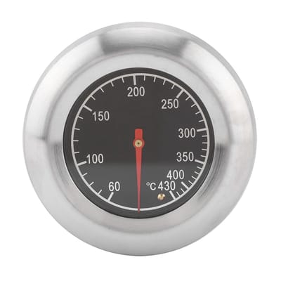 Dailygoods- BBQ Thermometer Draadloos - Kamado Thermometer - Analoog - 60-430°C Meetbereik - Roestvrij Staal - 76mm Diameter - Grill Thermometer