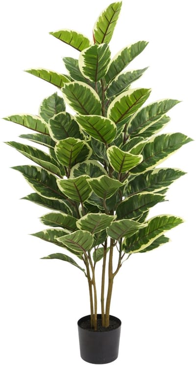 Ficus Kunstplant 120cm | Ficus Lyrata Kunstplant | Nep Ficus met houten stam | Ficus Nepplant