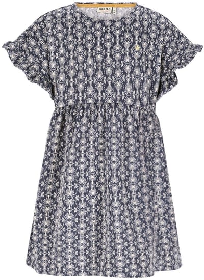 Like Flo - Maja Flo girls AOP structure dress - Palm - Maat 104