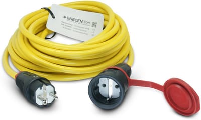 Verlengkabel 230V - Stroomkabel Rubber - Buiten Gebruik - IP44 Waterdicht - 25 Meter 3x1.5mm² - Geel