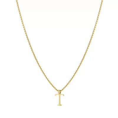 Bijoutheek Collier Letter T Goud