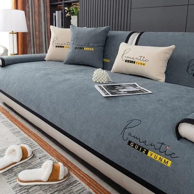 1 stuks Borduurwerk Antislip Bankhoes Hondenmat Kussen All-inclusive Afneembaar Multi-maat Hoekbank Handdoek Sectionele Bank Handdoek 70x70cm 1pcs