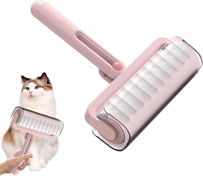 Plakroller Kleding - Verzorgingstool - Dierenharen Verwijderen - Herbruikbaar Lijm - Draagbaar Ontwerp - Roze