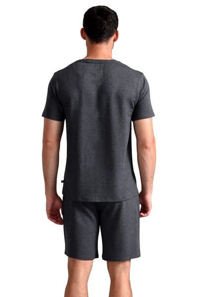 Ted Baker Pyjama Shorts | Heren Casual Lounge Kleding Pyjama Broek met Zakken - Charcoal