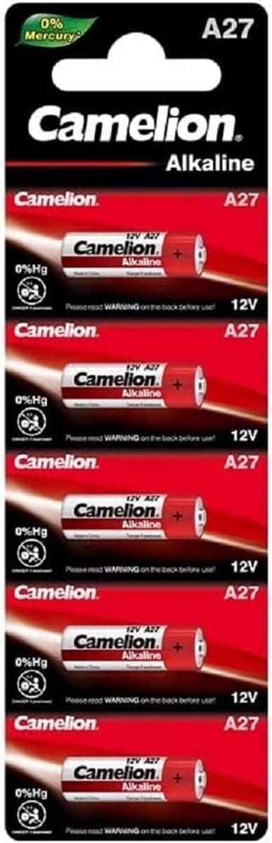 Plus Alkalinebatterijen zonder kwik LR27/A - Set van 5, 12 volt, 26 mAh voor diverse apparaten