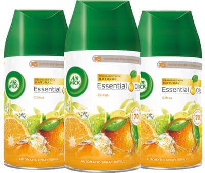 Air Wick Navulling Essential Oil Citrus 3 x 250 ml (Lemon & Ginseng)