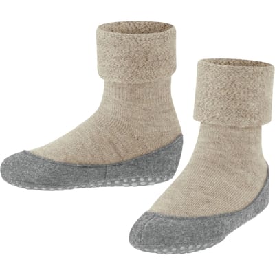 FALKE Cosyshoe Minis Noppen op de zool wol huissokken kinderen beige - maat 25-26