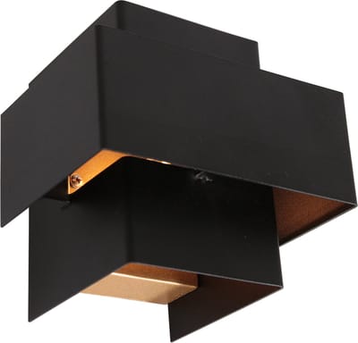 Wandlamp | 12 x 13 x 13 cm | Muro | G9 | goud zwart | metaal | modern design