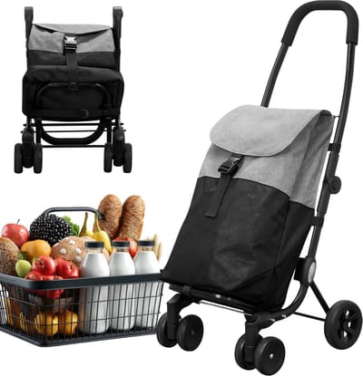Lomera Boodschappentrolley - Boodschappentrolley 4 Wielen - Boodschappentrolley 2 Wielen - Boodschappenkar - Boodschappenkar 4 Wielen - Boodschappenwagen - Boodschappentas Trolley - Boodschappentrolley Inklapbaar