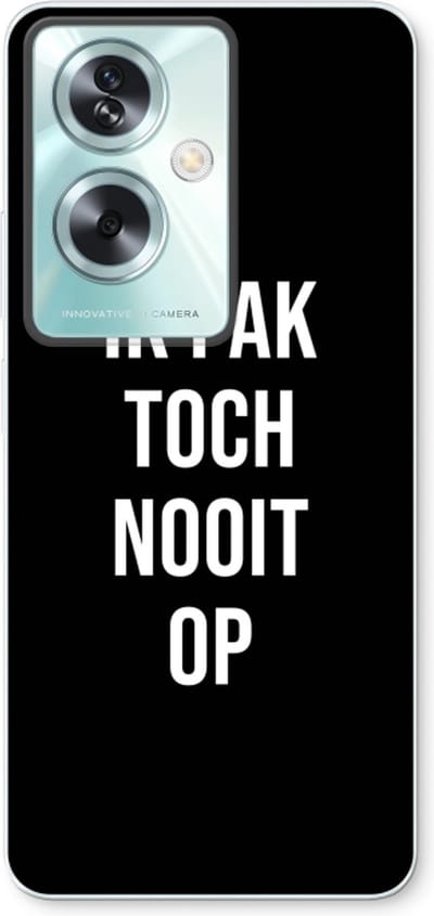 Case Company® - Hoesje geschikt voor Oppo A79 hoesje - Ik pak nooit op - Zwart - Soft Cover Telefoonhoesje - Bescherming aan alle Kanten en Schermrand