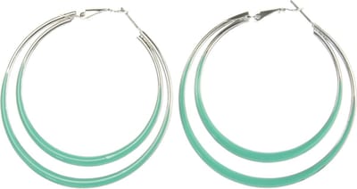 Behave - Oorbellen - Zilverkleur turquoise oorringen zomerstijl - 6 cm