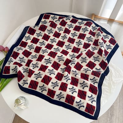 Zijden sjaal-stijl zijden sjaal voor dames - Kleurblokkenprint - Fris en delicaat - Decoratieve shawl over shirts-SJ0245 Benut je gevoel voor mode optimaal!