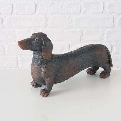 Teckel - Hond - Beeld - Boltze - Polyresin - 22x7x13cm - Bruin