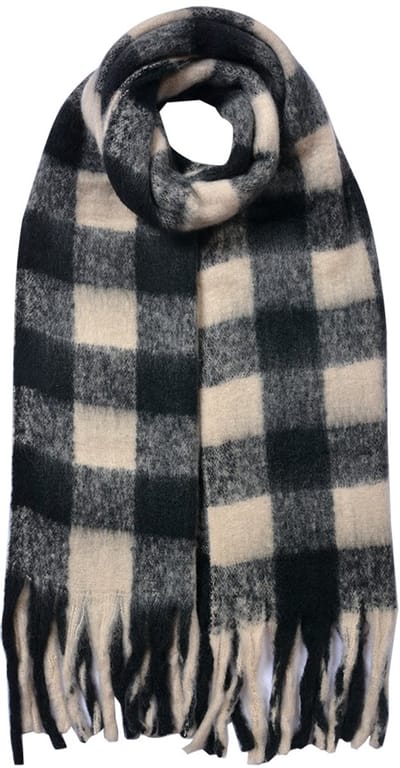 Clayre & Eef Wintersjaal Dames 39x200 cm Zwart Synthetisch