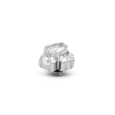 Melano Twisted Trinity Steentje Crystal | Zilver
