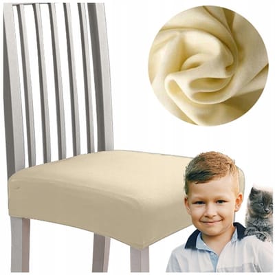 Glad Zitkussenhoes Stoel - Elastisch & Crème
