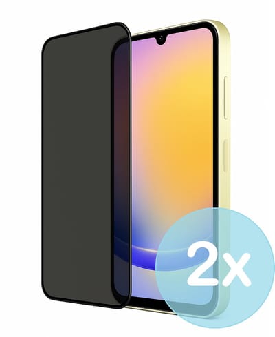 Privacy Screenprotector Geschikt voor Samsung Galaxy A25 – Anti-Gluren – Krasbestendig Gehard Glas 9H – Volledige Dekking – 2-Pack – FuturiQ