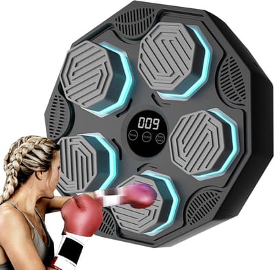 Boksmachine - Muziek Bokszak - Thuis Fitness - Dynamische LED Verlichting - 40 cm Breed - Zwart