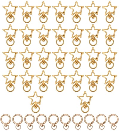 Dailygoods - Set van 40 Draaibare Karabijnhaken Hart- en Stervormig voor Sieraden