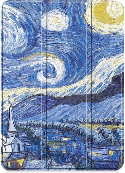 Bescherm-Cover Hoes Map geschikt voor iPad Pro 11 - 2024 - Van Gogh - Sterrennacht