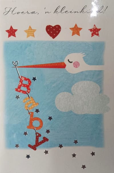 Luxe Wenskaart Geboorte Kleinkind - Art of Cards - 11,5x17cm - 213374 - Gratis Verzonden