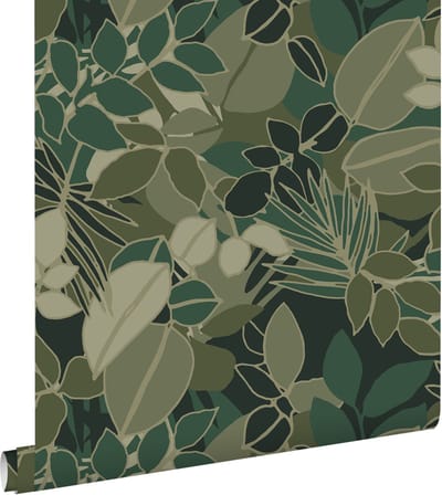 ESTAhome behang bladeren donkergroen - 50 x 900 cm - 139851