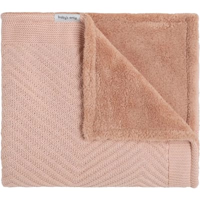 Baby's Only Wiegdeken Grace teddy - Baby deken gemaakt uit katoen en acryl - Visgraatmotief - Herfst en winter deken - 2.4 TOG - 70 x 95 cm - Blush