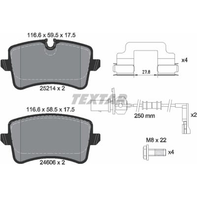 Remblokset TEXTAR 2521404, achter
