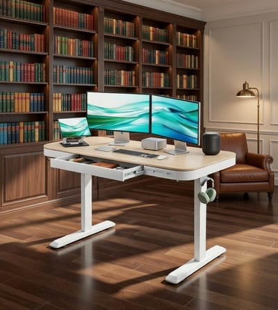 Elektrisch Zit-Sta Bureau met Draadloos - 118x60 cm - Novihome